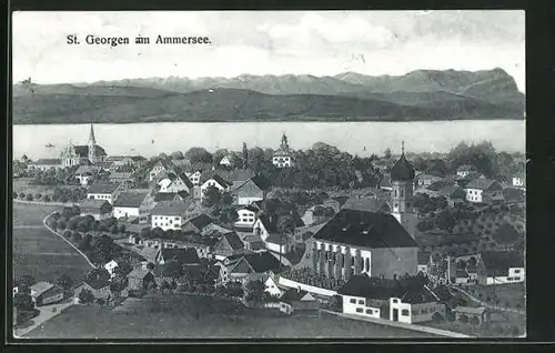 AK St. Georgen am Ammersee, Totalansicht der Ortschaft