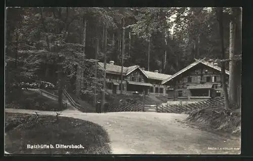 AK Dittersbach / Jetrichovice, Ansicht vom Gasthaus Balzhütte