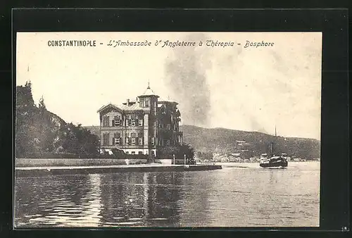 AK Constantinople, L`Ambassade d`Angleterre à Théraphoa - Bosphore, Botschaft von England