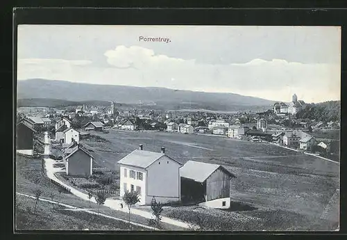 AK Porrentruy, Panoramablick auf die Ortschaft