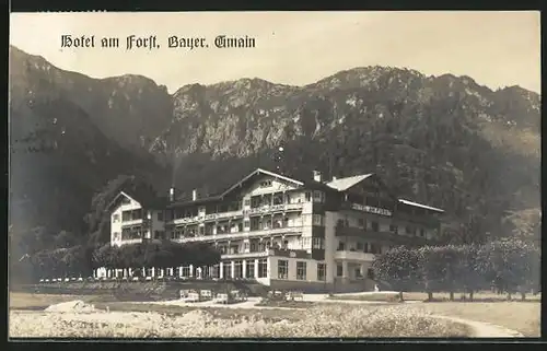 AK Bayrisch Gmain, Hotel am Forst gegen die Berge