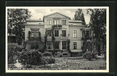 AK Bad Pyrmont, Hotel Haus Seebohm, Schlageterplatz 5