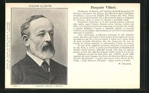 AK Italiani Illustri - Pasqiuale Villari, Historiker