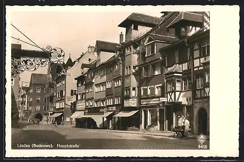 AK Lindau /Bodensee, Blick in die Hauptstrasse