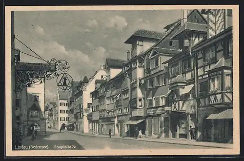 AK Lindau /Bodensee, Hauptstrasse mit Gasthaus zum Süntzen