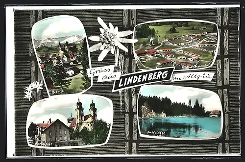 AK Lindenberg im Allgäu, Pfarrkirche, Am Waldsee