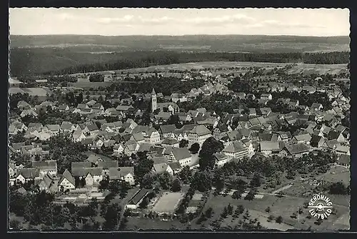 AK Pfalzgrafenweiler im Schwarzwald, Fliegeraufnahme des Ortes