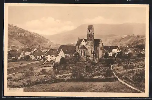 AK Alpirsbach, Ortspartie mit Kirche