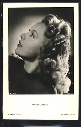 AK Schauspielerin Anny Ondra im Seitenprofil