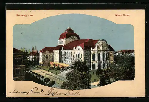 AK Freiburg i. Br., Neues Theater