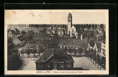 AK Kehl a. Rh., Blick von der Kirche an den Rhein