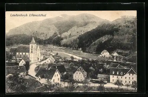AK Lautenbach i. Renchtal, Ortspartie mit Kirche