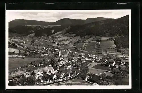 AK Schenkenzell, Ortsansicht mit Schwarzwald