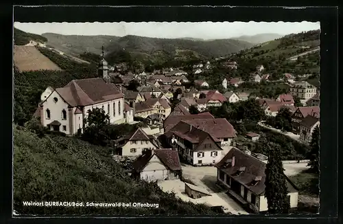 AK Durbach /Bad. Schwarzwald, Teilansicht mit Kirche