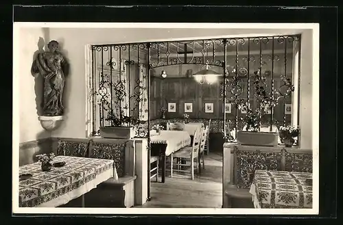 AK Glottertal im Schwarzwald, Gasthof und Pension zum Hirschen, Innenansicht