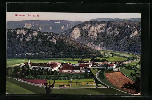 AK Beuron /Donautal, Teilansicht mit Kloster