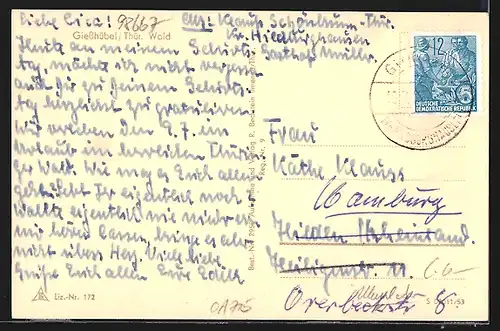 AK Giesshübel /Thür. Wald, Teilansicht