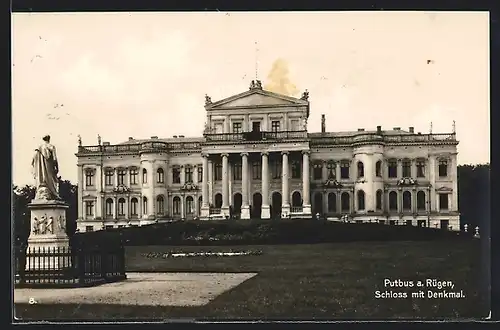 AK Putbus a. Rügen, Schloss mit Denkmal