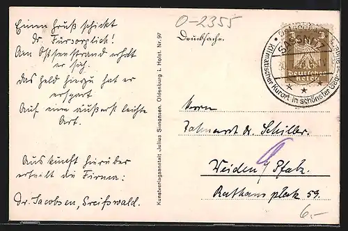 AK Sassnitz a. Rügen, Teilansicht mit Dampfern