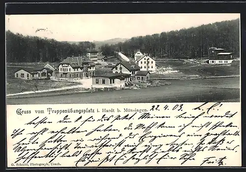 AK Hardt b. Münsingen, Truppenübungsplatz, Teilansicht
