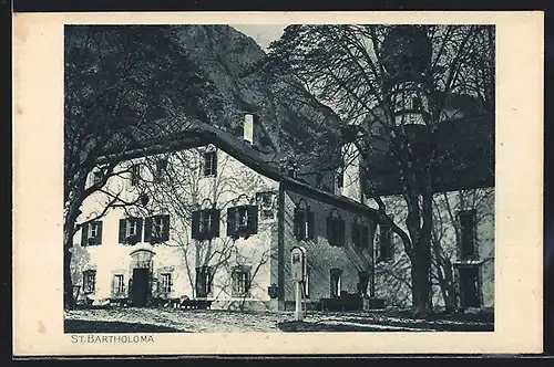 AK St. Bartholomä am Königssee, Forsthaus und Kirche