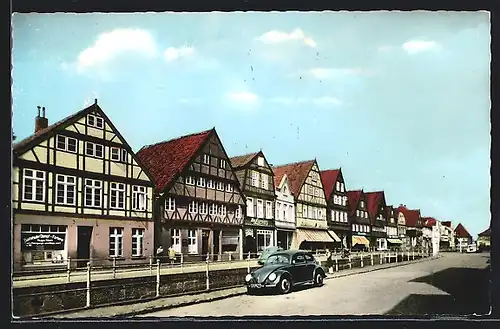 AK Buxtehude, 1000 Jahre Buxtehude 959-1959, Westfleth mit Geschäften