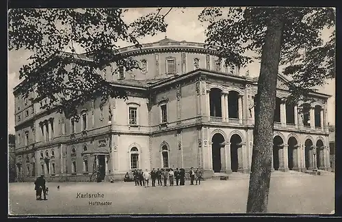 AK Karlsruhe, Hoftheater, Aussenansicht