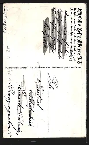 Künstler-AK Frankfurt a. M., 17. Deutsches Bundes- und Goldenes Jubiläums-Schiessen 1912, Schützen