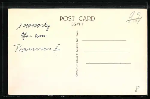 AK Memphis, the Colossal Statue of Ramses II, nach der Ausgrabung