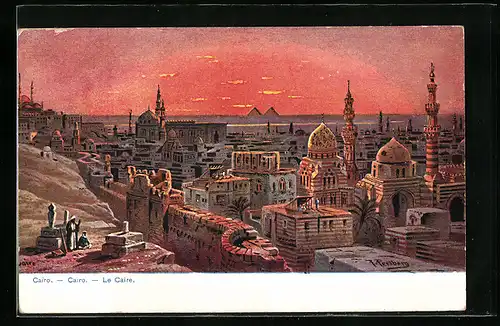 AK Kairo, Ortsansicht aus der Vogelschau
