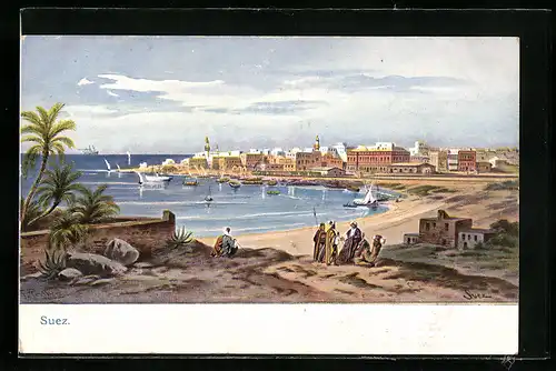 AK Suez, Partie am Strand, Schiffe