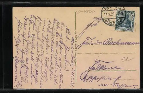 AK Naumburg a. S., Teilansicht mit Kirche