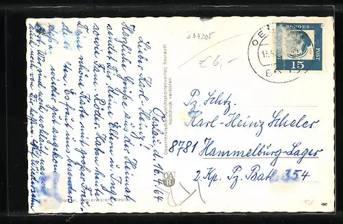 AK Oeslau bei Coburg, Ortspartie, Kirche, Strassenpartie