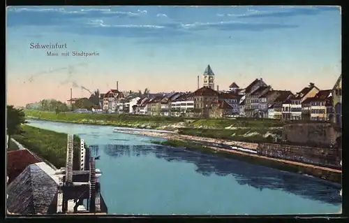 AK Schweinfurt, Main mit Stadtpartie