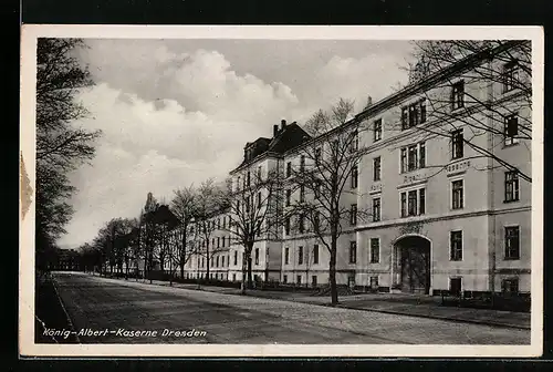 AK Dresden-Neustadt, Blick auf König-Albert-Kaserne