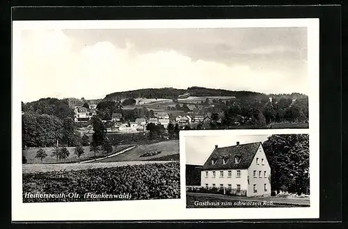 AK Enchenreuth-Heinersreuth /Ofr., Gasthaus zum schwarzen Ross, Ortspartie