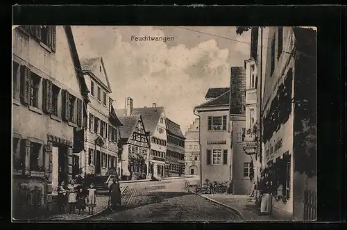 AK Feuchtwangen, Strassenpartie, Gasthaus & Apotheke