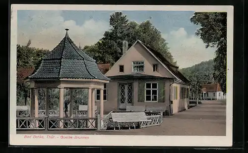 AK Bad Berka /Thür., Blick auf den Goethe-Brunnen