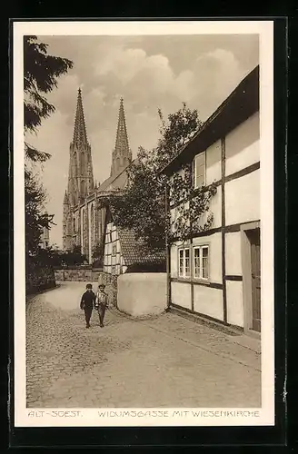 AK Soest, Widumsgasse mit Wiesenkirche