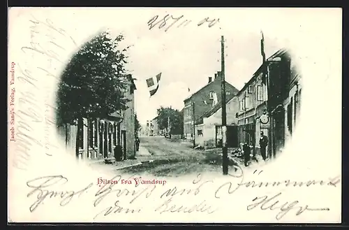 AK Vamdrup, Teilansicht mit Strassenpartie