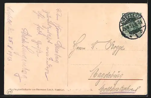 AK Crefeld, Weststr. m. Rathaus