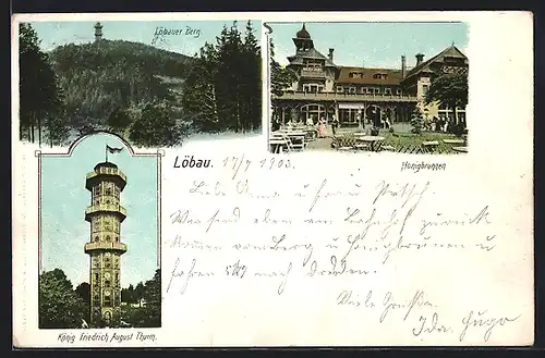 AK Löbau, Gasthaus Honigbrunnen, Löbauer Berg