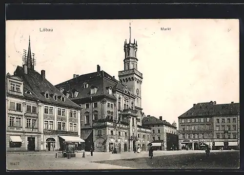 AK Löbau, Blick über den Markt