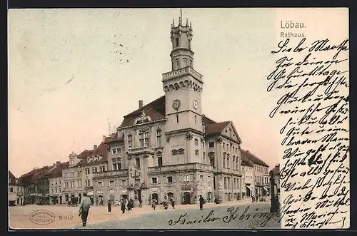 AK Löbau, Rathaus, Aussenansicht