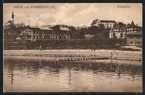 AK Starnberg, Uferpartie am Starnberger See