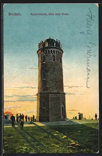 AK Brocken, Aussichtsturm, Blick nach Osten