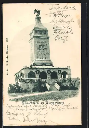 AK Starnberg /Starnberger See, Der Bismarckturm