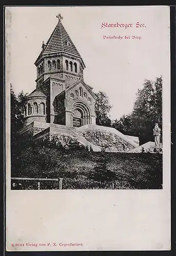 AK Berg /Starnberger See, Blick zur Votivkirche