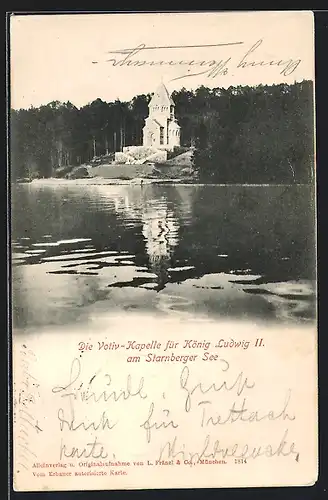 AK Berg /Starnberger See, Die Votiv-Kapelle für König Ludwig II. am Starnberger See