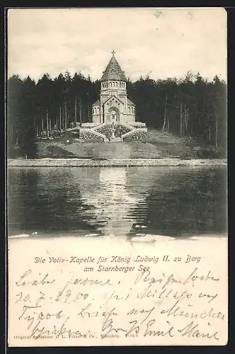 AK Berg /Starnberger See, Votiv-Kapelle für König Ludwig II. zu Berg